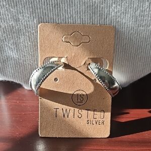 Twisted Silver Hoop Earrings